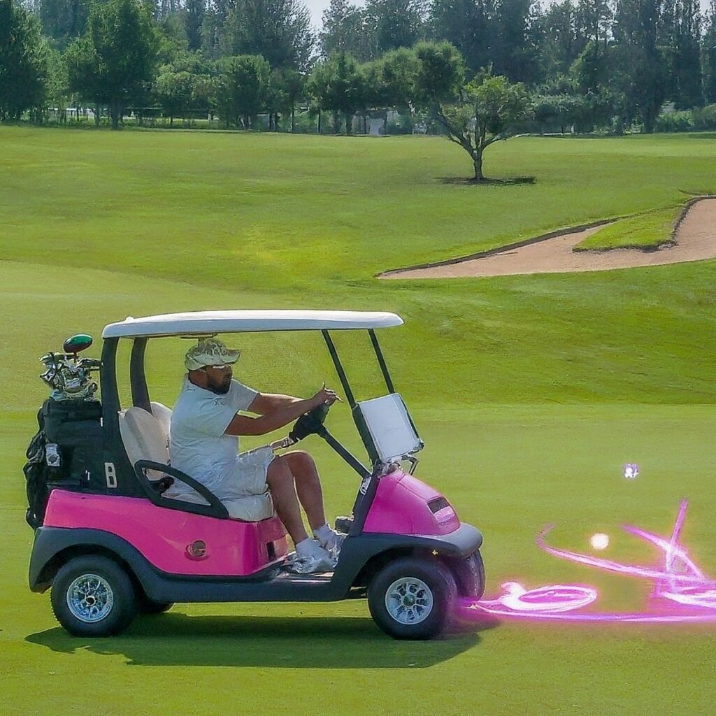 Pink Golf Cart